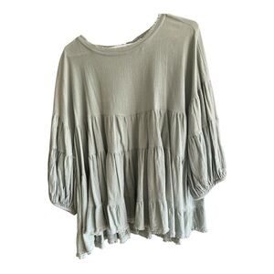 Free People Green Oversized Tiered Tunic